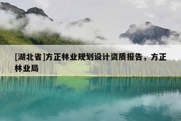 [湖北省]方正林業(yè)規(guī)劃設(shè)計資質(zhì)報告，方正林業(yè)局